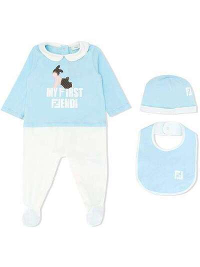 Fendi Kids "комплект из пижамы, нагрудника и шапки" BUK033ST8F0ZH9