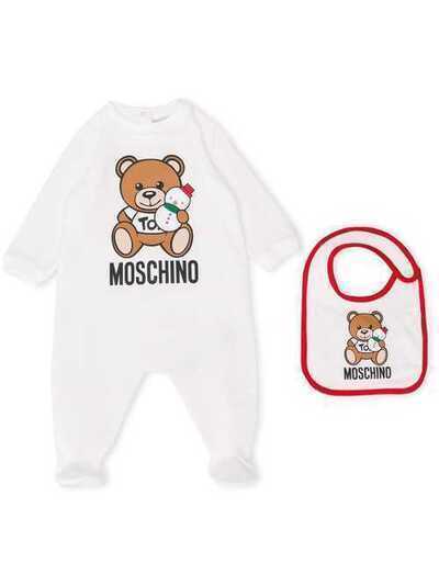 Moschino Kids пижамный комбинезон Snowman Teddy Bear MUY02HLDA14