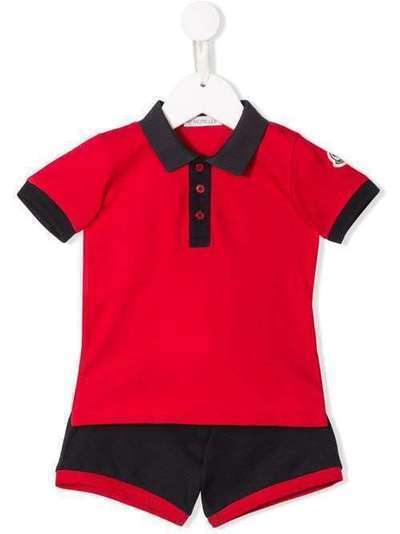 Moncler Kids комплект из рубашки-поло и шортов 88123508496F