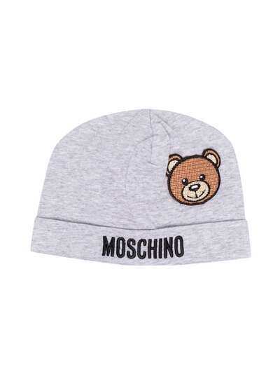 Moschino Kids шапка бини с вышитым логотипом