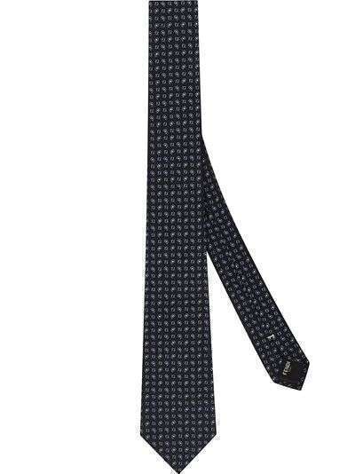 Fendi галстук с узором пейсли и логотипом FF