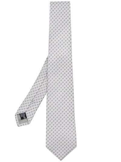 Giorgio Armani шелковый галстук с геометричной вышивкой