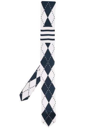 Thom Browne галстук с узором аргайл и полосками 4-Bar