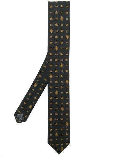 Dolce & Gabbana галстук с монограммой и логотипом