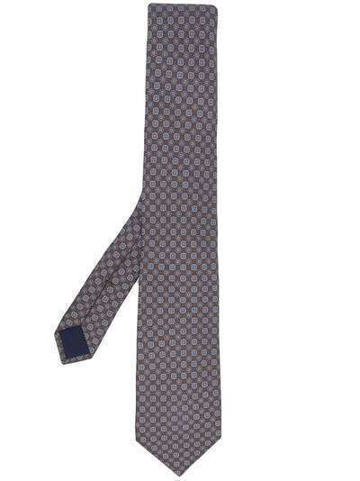 Corneliani шелковый галстук с геометричным узором