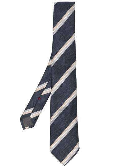 Brunello Cucinelli шелковый галстук в диагональную полоску