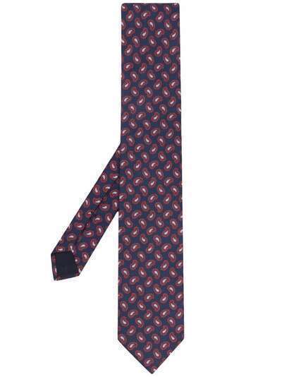 Corneliani шелковый галстук с принтом пейсли