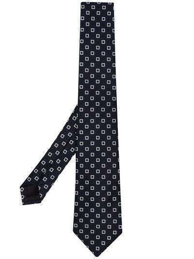 Giorgio Armani шелковый галстук с геометричной вышивкой