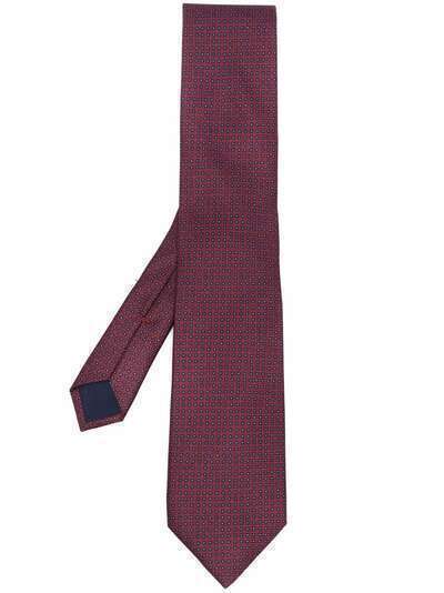 Corneliani шелковый галстук с вышивкой