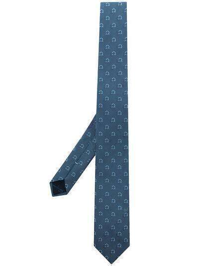 Salvatore Ferragamo жаккардовый галстук с декором Gancini