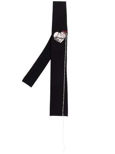 Yohji Yamamoto галстук с вышивкой