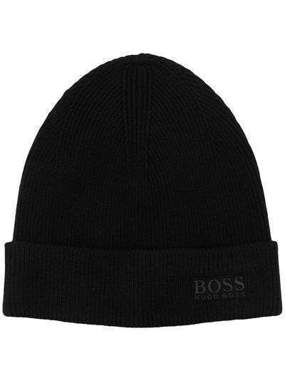 BOSS шапка бини с вышитым логотипом