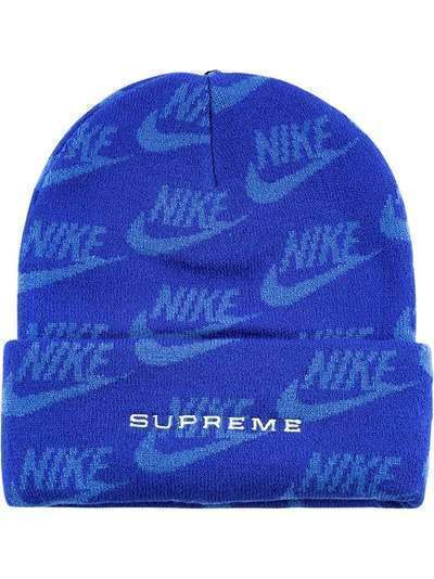 Supreme шапка бини с логотипом из коллаборации с Nike