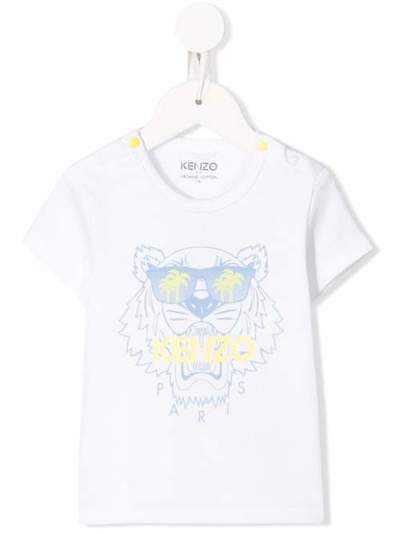 Kenzo Kids футболка с принтом Tiger и кнопками на плече KQ10533