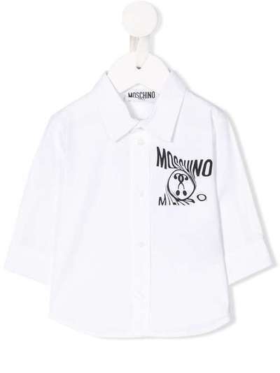 Moschino Kids рубашка с логотипом MQC002LMA01