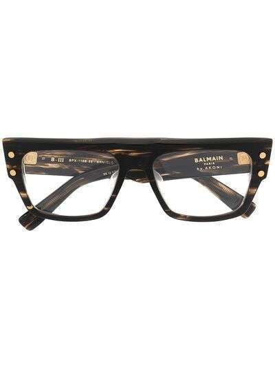 Balmain Eyewear очки B-III в прямоугольной оправе
