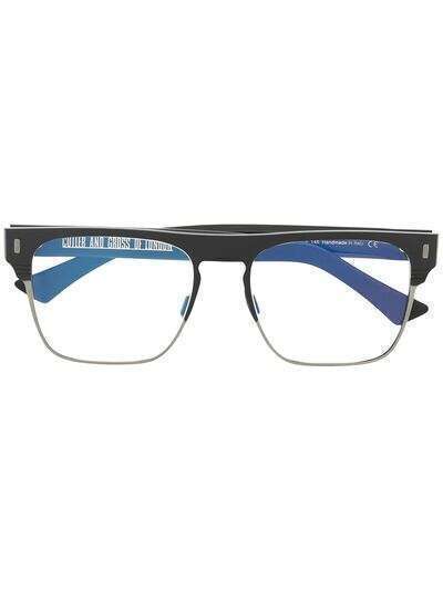 Cutler & Gross очки в прямоугольной полуободковой оправе