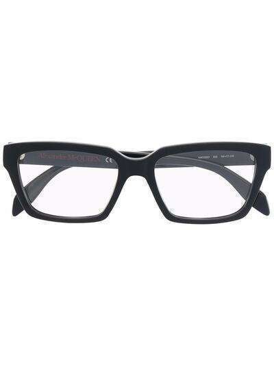 Alexander McQueen Eyewear очки в квадратной оправе с логотипом