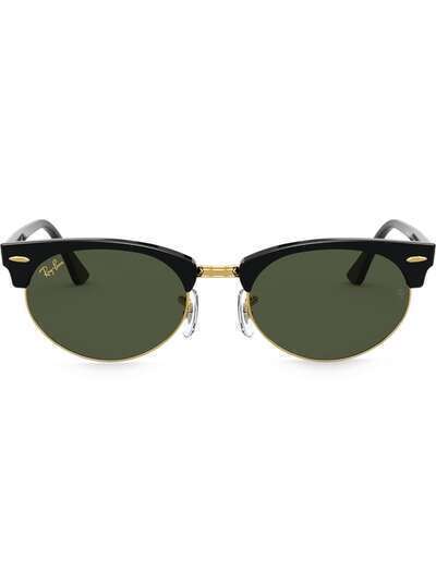 Ray-Ban солнцезащитные очки Clubmaster в овальной оправе