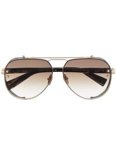 Balmain Eyewear солнцезащитные очки-авиаторы с логотипом