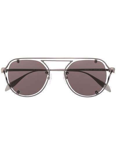 Alexander McQueen солнцезащитные очки в круглой оправе