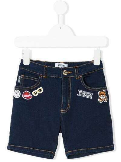 Moschino Kids джинсовые шорты с аппликацией HUP026LXE09