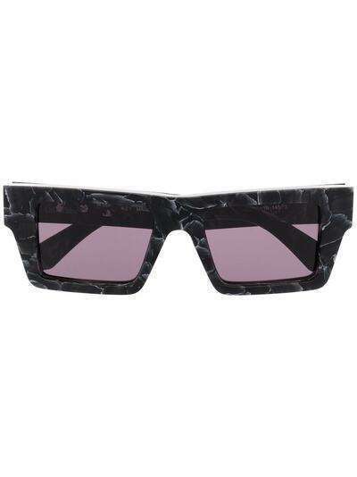 Off-White Nassau marble-print rectangle frame sunglasses