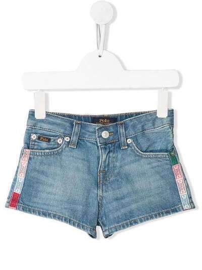 Ralph Lauren Kids джинсовые шорты с контрастными полосками и логотипом 311783742