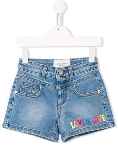 Alberta Ferretti Kids джинсовые шорты Love is Love 022163K