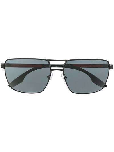 Prada Linea Rossa солнцезащитные очки-авиаторы в квадратной оправе