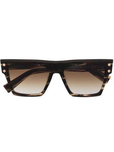 Balmain Eyewear массивные солнцезащитные очки черепаховой расцветки