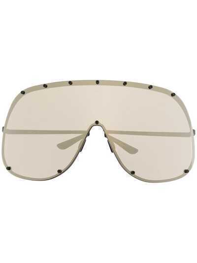 Rick Owens массивные зеркальные солнцезащитные очки