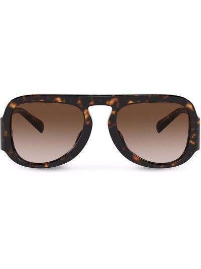 Dolce & Gabbana Eyewear солнцезащитные очки-авиаторы черепаховой расцветки