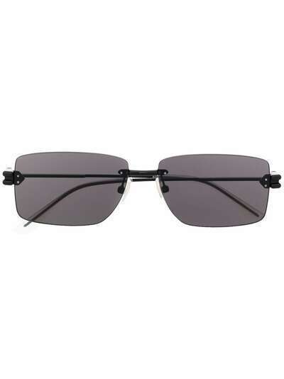 Bottega Veneta Eyewear солнцезащитные очки в прямоугольной оправе