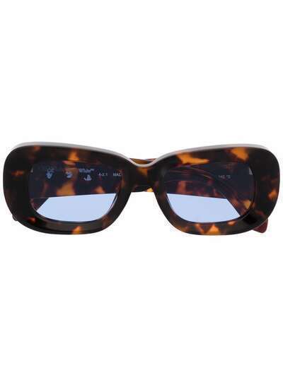 Off-White Carrarra tortoiseshell round-frame sunglasses