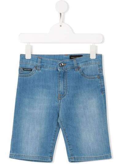 Dolce & Gabbana Kids джинсовые шорты с нашивкой-логотипом L42Q37LD879