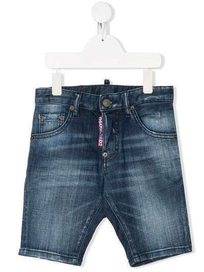 Dsquared2 Kids джинсовые шорты с эффектом потертости DQ024DD00YA