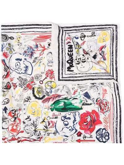 Alexander McQueen шелковый платок с принтом