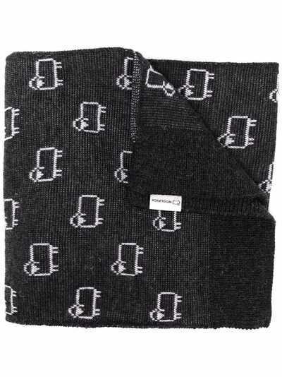 Woolrich шарф с жаккардовым логотипом