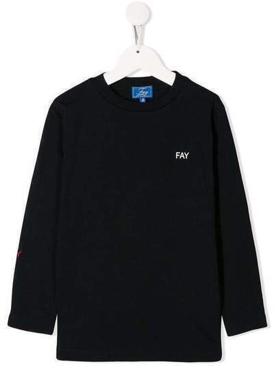 Fay Kids футболка с контрастным логотипом NDGB139770JPXG