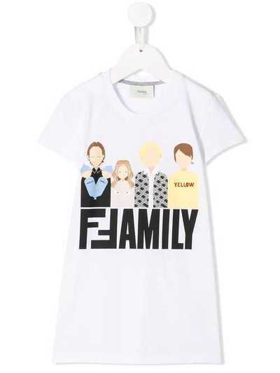 Fendi Kids футболка 'FF Family' JFI1587AJ