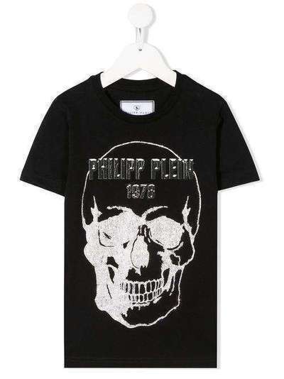 Philipp Plein футболка с декором Skull P20CBTK0918PJY002N