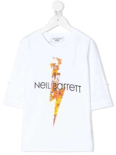 Neil Barrett Kids футболка с длинными рукавами и принтом 24283