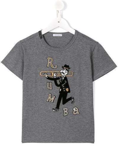 Dolce & Gabbana Kids футболка с нашивкой в виде тромбониста L4JT4IG7KHA