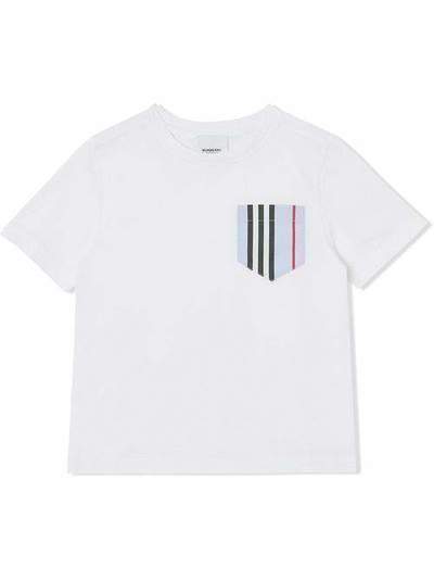 Burberry Kids футболка с карманом в полоску Icon Stripe 8025028