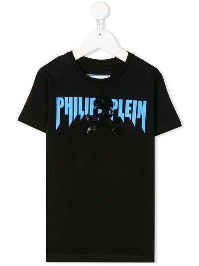 Philipp Plein футболка с декором Skull P20CBTK0928PJY002N