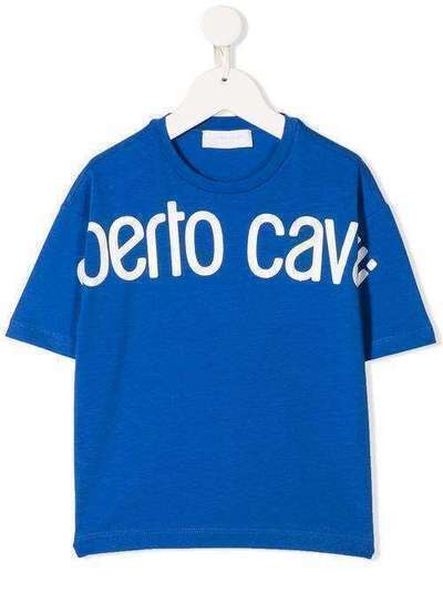 Roberto Cavalli Junior футболка оверсайз с логотипом KJT693JV025D6240