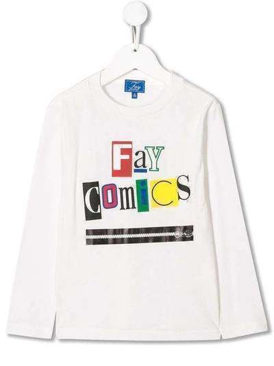 Fay Kids футболка с длинными рукавами и принтом 139771