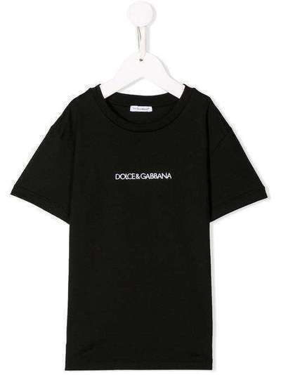 Dolce & Gabbana Kids футболка с вышитым логотипом L4JT7NG7STN