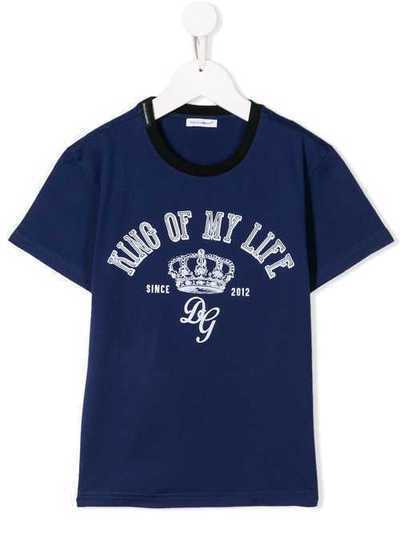 Dolce & Gabbana Kids футболка со слоганом L4JT7NG7QAG